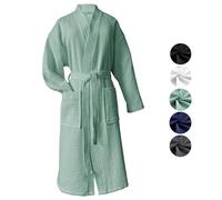 heimtexland ® Peignoir de bain en piqué gaufré - 100 % coton - Certifié Oeko-Tex - Séchage rapide - Doux pour la peau - Pour homme et femme - Type 881, menthe, 3XL