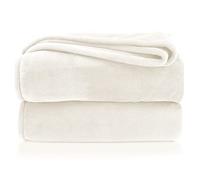 heimtexland Plaid moelleux en flanelle chaude - Certifié Oekotex - Couvre-lit - Couverture de canapé - Non pelucheuse - Super douce - 130 x 170 cm - Type 380 - Crème naturelle