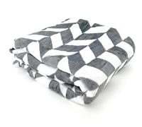 heimtexland ® Plaid super doux en flanelle à chevrons losanges 200 x 150 cm, ethnique, gris anthracite, type 722