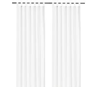 heimtexland ® Typ117 Rideau décoratif avec passants et galon fronceur, couleur unie blanc, opaque mais translucide, certifié Ökotex, naturel mat, H x l : 175 x 140 cm