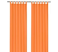 heimtexland Rideau décoratif avec Passants et Galon fronceur Orange uni 175 x 140 cm Opaque mais translucide - Rideau Naturel Mat - Certifié Öko-Tex Typ117
