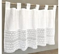 heimtexland ® Rideau décoratif en dentelle au crochet, modèle 793, 60 x 120 cm, couleur: blanc