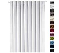 Heimtexland Rideau décoratif XXL Opaque Rideau thermique occultant rideau 245 x 275 cm du froid et de la chaleur Isolation... BlancDéballez, accrochez, c'est prêt. Rideau typ139