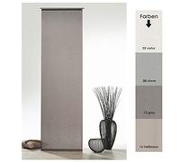 heimtexland Rideau japonais aspect batiste naturel avec accessoires, H x l : 245 x 60 cm, gris marron - Rideau coulissant uni mat Natural Chic Typ410
