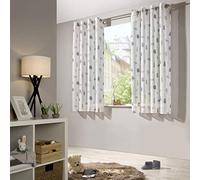 heimtexland ® Rideau pour enfant - Aspect lin - H x l : 175 x 135 cm - Gris naturel - Scandinave - Ours - Transparent - Certifié Ökotex - Type 563