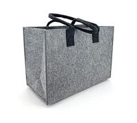 heimtexland ® Sac en feutre multi-usages - Sac de transport - Panier à provisions - Panier à bois de cheminée - Panier de rangement XL - Type 717 - 45 x 30 cm - Gris anthracite