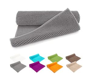 heimtexland ® - Tapis de bain en chenille super moelleux et absorbant - Certifié Ökotex - Type 771 - Gris - 70 x 120 cm