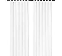 heimtexland ® Rideau décoratif avec Passants et Galon fronceur uni Blanc H x l 245 x 140 cm Opaque mais translucide - Rideau Naturel uni - Rideau à Passants ÖKOTEX Typ117