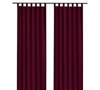 heimtexland ® Typ117 Rideau décoratif avec passants et galon fronceur, en couleur unie bordeaux rouge, 175 x 140 cm (H x l), opaque, translucide, naturellement mat rouge foncé, avec un magnifique tombé léger, certifié Ökotex