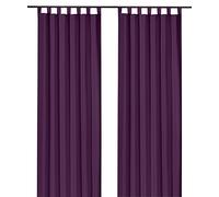 heimtexland ® Rideau décoratif avec passants et galon fronceur uni en violet H x l 175 x 140 cm opaque mais translucide - Rideau naturel violet mat uni avec beau cas léger - Rideau à passants ÖKOTEX Typ117