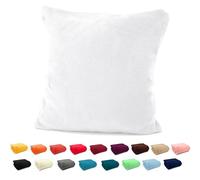 heimtexland ® Typ380 Coussin douillet en flanelle super doux - Coussin décoratif - Blanc - 48 x 48 cm