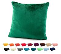heimtexland ® Typ380 Housse de coussin en flanelle super douce Vert forêt 40 x 40 cm