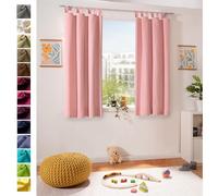 heimtexland ® Typ625 Rideau décoratif en coton uni opaque - Rideau pour chambre d'enfant - Rose pastel - H x l : 160 x 125 cm