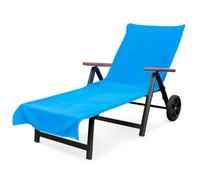 heimtexland ® Typ811 Housse de protection hygiénique en tissu éponge pour chaise longue ou de plage 70 x 200 cm Bleu