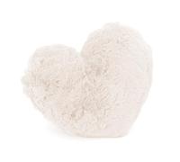 heimtexland Typ901 Coussin décoratif en fourrure en forme de cœur XL en flanelle - 30 x 40 cm - Cadeau - Crème