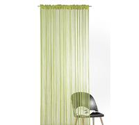 Heimtexland Type 121 Rideau de fils de qualité supérieure avec bande passe-tringle Peut être raccourci Certifié Ökotex Différentes couleurs et tailles au choix, Polyester, vert, HxB 160 x 148 cm