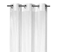 heimtexland ® type 123 Rideau à fils, avec œillets, convient comme séparateur de pièce, moustiquaire, 160 x 148 cm, blanc