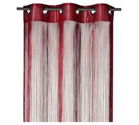 heimtexland ® type 123 Rideau à fils, avec œillets, convient comme séparateur de pièce, moustiquaire, 160 x 148 cm, bordeaux