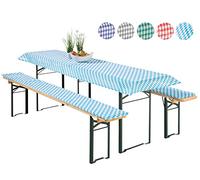 heimtexland ® Type331 Ensemble de 3 coussins pour table à bière, nappe, rembourrage, décoration de banc, fête de la bière, motif losange bavarois pour dimensions de table 70 x 220 cm