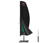 HEIMUNI Housse de Parasol Déporté avec Tige Housse pour Parasol de 3m | Housses pour Parasols de Jardin Imperméable 420D Oxford Housses Parasol Droit Ø350cm Bâche Protection Parasol, 244x40/70/40cm
