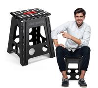 Heimwohl Marchepied pliable pour adultes de 40,6 cm, tabouret pliable 2025 avec verrouillage de sécurité et poignée rotative, antidérapant avec capacité de 150 kg, idéal pour la maison, la cuisine