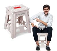 Heimwohl Marchepied pliable pour adultes de 40,6 cm, tabouret pliable avec verrouillage de sécurité et poignée rotative, antidérapant avec capacité de 150 kg, idéal pour la maison, la cuisine