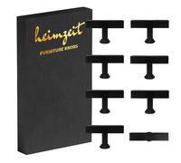 heimzeit Boutons de Meuble Stripe 8 Pièces en Alliage de Zinc Noir