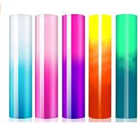 Heinaroman 5 Pack Couleur Changeante de Vinyle - Permanente Feuille de Vinyle Sensible à la Température Vinyle Auto-adhésif l'artisanat Bouteille d'eau, 12"*12", 2 Chaleur / 3 Froid (Couleur Mixte)