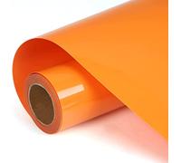 Heinaroman Rouleau Flex Thermocollant pour Tissu - 30,5 cm x 152 cm Vinyle Thermocollant pour Couper et Silhouette Cameo, Tissu Thermocollant Vinyle pour Fers, Presses à Chaud, Tissus (Orange)