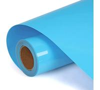 Heinaroman Rouleau Flex Thermocollant pour Tissu - 30,5 cm x 305 cm Vinyle Thermocollant pour Couper et Silhouette Cameo, Tissu Thermocollant Vinyle pour Fers, Presses à Chaud, Tissus (Bleu Ciel)