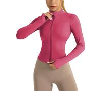 Heinaroman Veste de Sport Femme Veste de Course LéGèRe Veste de Sport de Fitness Respirante Avec Trou Pour Le Pouce Haut Zippé de Yoga, Course à Pied, Yoga, Gym.