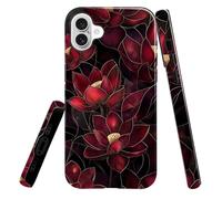 heindiy Compatible avec iPhone 16 Plus, coque brillante de protection intégrale, résistante aux chocs, anti-rayures, coque en TPU pour homme et femme - Fleur de lotus vive