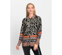 heine Chemisier gris / orange / noir / blanc, Taille S