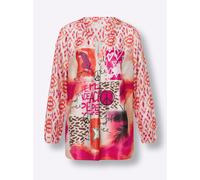 heine Chemisier vert / abricot / rose / rouge, Taille L