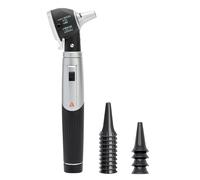HEINE - Mini otoscope 3000 F.O. avec spéculums réutilisables, noir - Technologie fibre optique pour un diagnostic clair et fiable