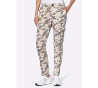 heine Pantalon cargo écru / gris clair / blanc, Taille 40