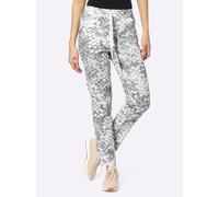 heine Pantalon gris clair / blanc, Taille 38