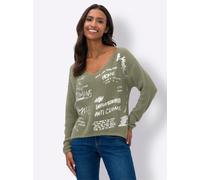 heine Pull-over kaki / blanc, Taille XS