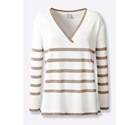 heine Pull-over marron châtaigne / blanc, Taille S