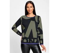 heine Sweat-shirt olive / violet / noir, Taille S-M