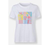 heine T-shirt bleu clair / jaune / rose / blanc, Taille XS