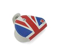 Heinmo pour Cooper R55 R56 R57 R60 R61 Clubman Countryman Union Jack De Voiture en Cuir Véritable Key Bag Housse Couverture De Voiture Style (Red Rice)