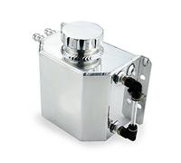 Heinmo Réservoir d'expansion universel en alliage d'aluminium pour liquide de refroidissement de radiateur avec bouchon de vidange 1000 ml (argent)