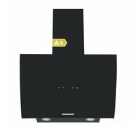 Heinner A+ HDCH-5960RGBK Commande Tactile Hotte aspirante Hotte Inclinée 60cm, Recyclage Evacuation 576,2 m³/h, 3 niveaux, verre noir