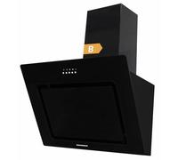 HEINNER DCH-650RGBK Hotte aspirante inclinée encastrable 60 cm noire, Évacuation et recyclage Hotte Cuisine 586 m³/h, 3 niveaux de puissance