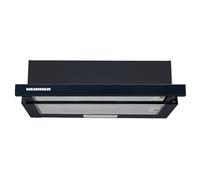 HEINNER HTCH-440GBK Hotte Aspirante Encastrable 60 cm, Télescopique Écran plat Hotte Cuisine, Évacuation 329,6 m³/h, 2 niveaux, noire