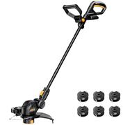 HEINPRO Débroussailleuse sans fil compatible avec batterie Dewalt 20 V MAX, désherbant électrique de 30,5 cm, alimentation automatique, tondeuse à gazon alimentée par batterie, avec 6 bobines de fil