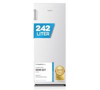 Heinrich´s Réfrigérateur autonome de 242 l - Sans congélateur - XXL - Avec éclairage LED - Réfrigérateur sur pied avec 5 étagères en verre - Butée de porte interchangeable - Silencieux - 40 dB - Blanc