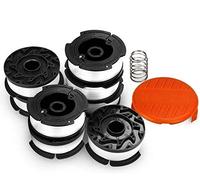 HEINTON 10 Pièces Bobine de Rechange de Tondeuse à Chaîne Comprend 8 Pack Bobine de Remplacement et 2 Pack Bouchon d’Alimentation Automatique de Rechange pour Black et Decker Af-100
