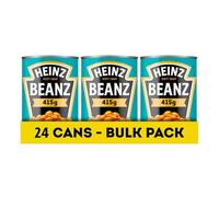 Heinz Lot de 24 haricots cuits au four 415 g - Sans gluten, protéines et fibres, faible en sucre et en matières grasses, 1 de vos 5 par jour, pour végétaliens et végétariens